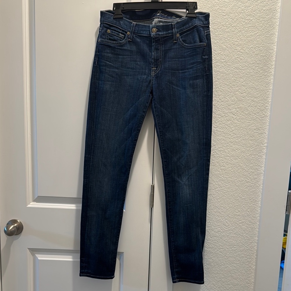 7 For All Mankind Blue Skinny Jeans Modern Fit